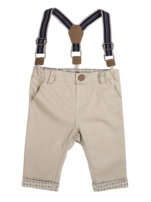 Boys Medium Natural Long Woven Trouser image number 0